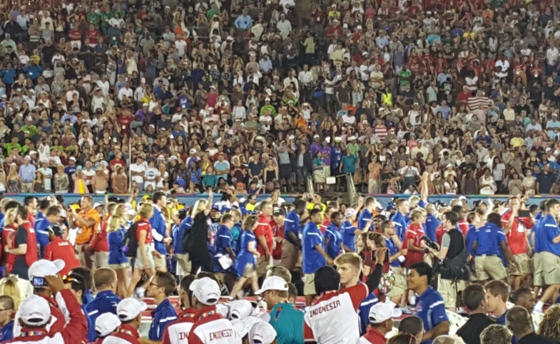 Photo reprinted courtesy Barry Sanders Special Olympics opening ceremonies