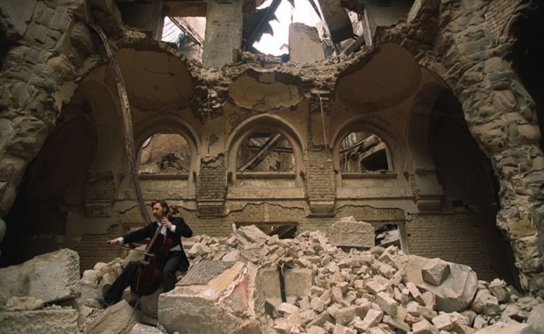 Photo reprinted courtesy of Mikhail Evstafiev via Wikimedia Commons Bosnia Cello, by Mikhail Evstafiev
