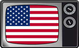 USA flag on television