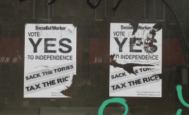 Pro-independence flyers in Scotland