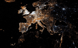 European Detail Map of Flickr and Twitter Locations, by Eric Fischer