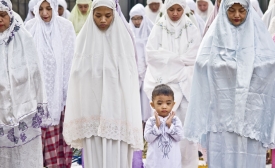 Praying in Indonesia