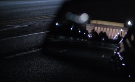 Lincoln Memorial in the rearview mirror