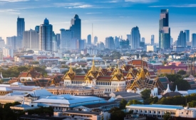 Sunrise with Grand Palace of Bangkok, Thailand by tawanlubfah via Canva.com