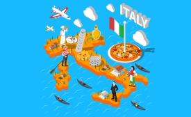 Italy map and culture image by macrovector via freepik.com