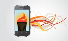Image of Olympic torch on mobile screen via iStock Image of Olympic torch on mobile screen via iStock