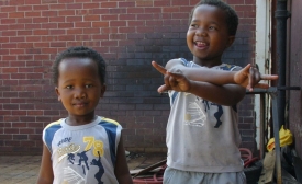 Young boys at a market in Cape Town, South Africa
