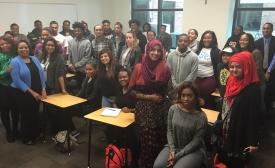 Xavier University of Louisiana students with visiting Pakistani journalists during their visit to New Orleans in January 2016. 