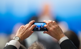 An audience member takes a photo at the 50th Munich Security Conference 2014: Diplomacy in a Digital Age: Diplomacy in a Digital Age