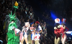 Photo reprinted courtesy karina3094, via Wikimedia Commons Miley Cyrus performs "Party in the U.S.A."