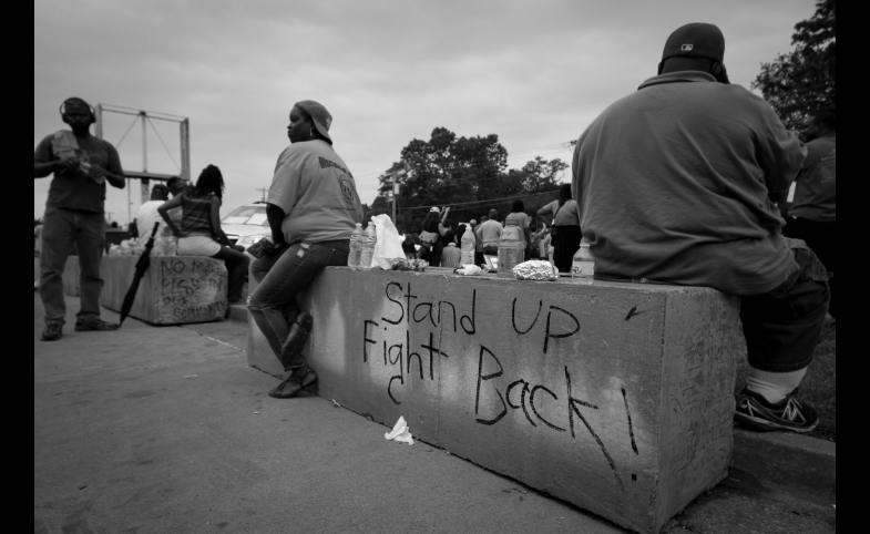 Protesters in Ferguson, MO.