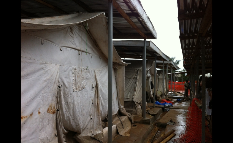 An Ebola isolation center in Freetown, Sierra Leone.