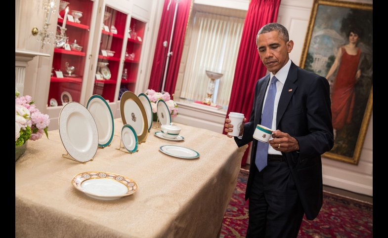 Barack Obama Inspects New China, 2015, by Amanda Lucidon