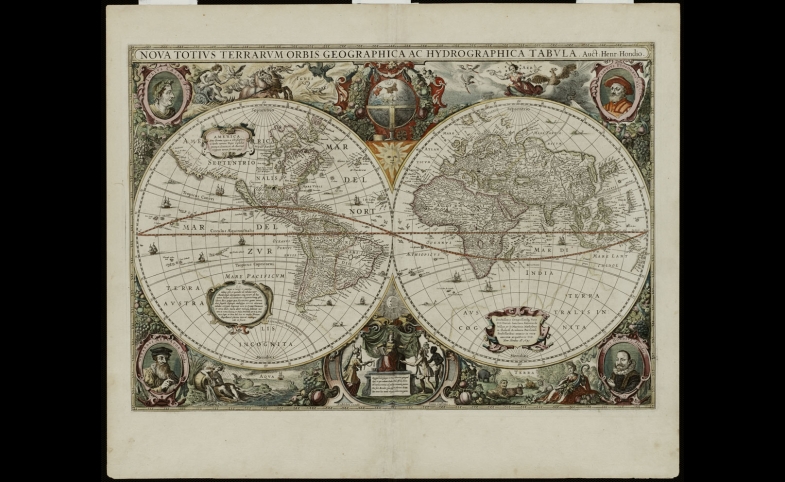 World map from Golden Age of Dutch cartography