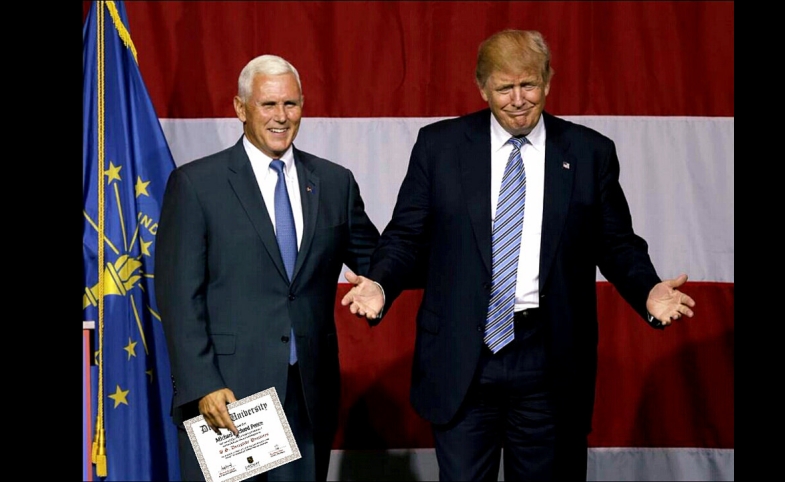 Donald Trump and running mate Mike Pence