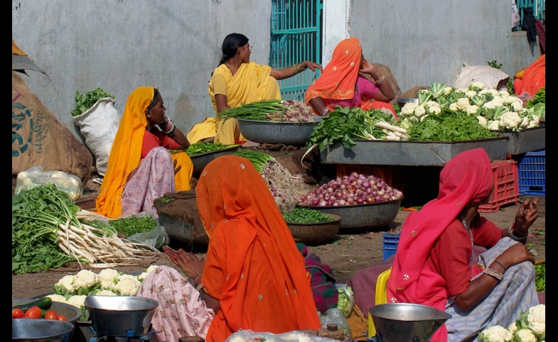 Vegetable market; Kuchaman, Rajasthan, India