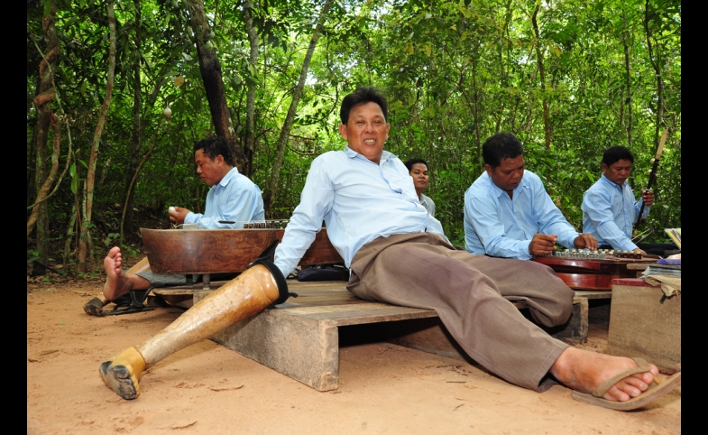 A group of landmine survivors in Cambodia