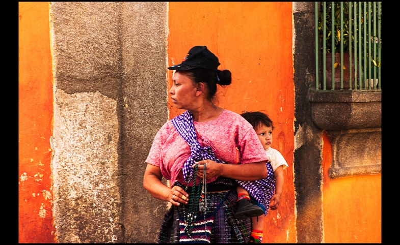 A mother and child in Antigua, Guatemala