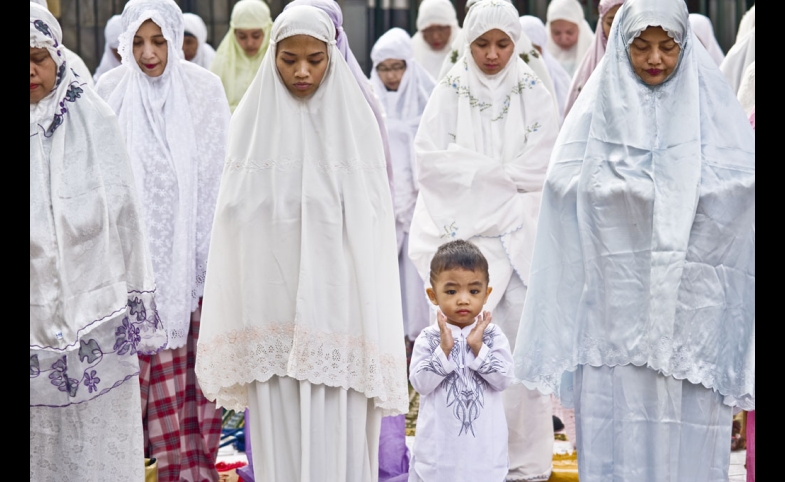 Praying in Indonesia