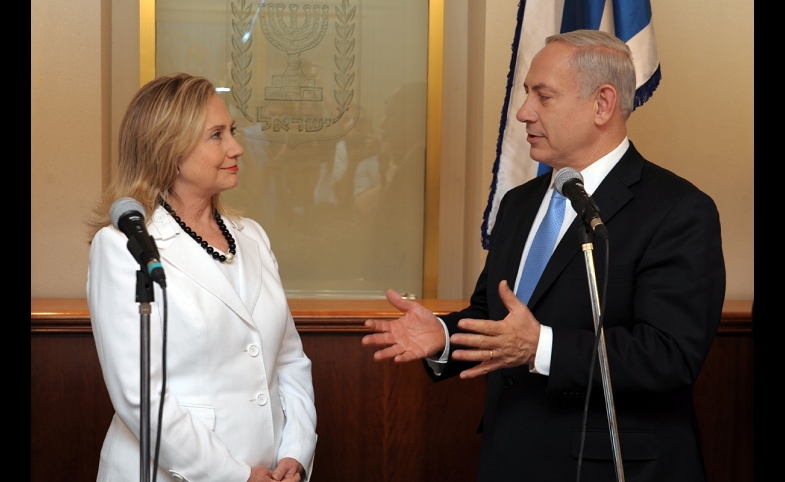 Hillary Rodham Clinton meets with Israeli Prime Minister Benjamin Netanyahu in Jerusalem