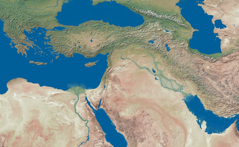 Selection of high-res relief world map via shadedrelief.com