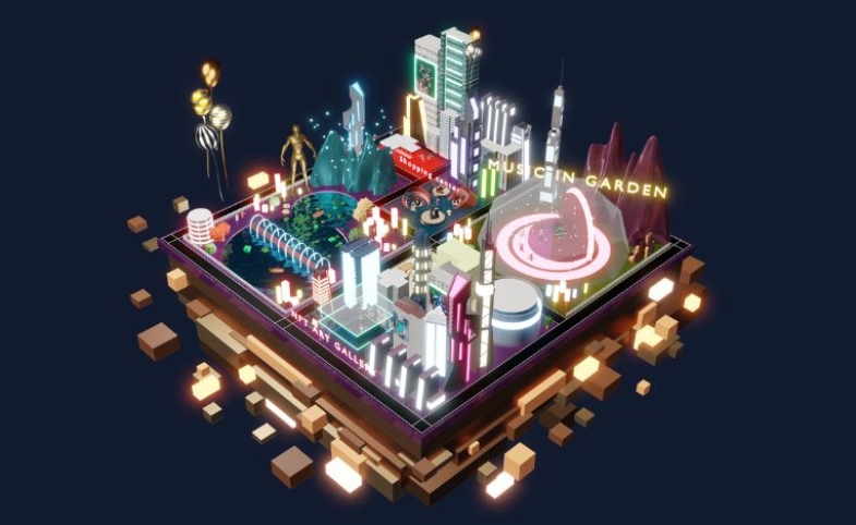 Image of a city in metaverse world by naratrip via Vecteezy.com