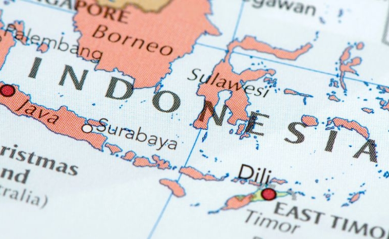 Indonesia on the world map by yorkfoto via Canva