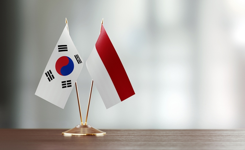 Korea Indonesia flags Image via iStock