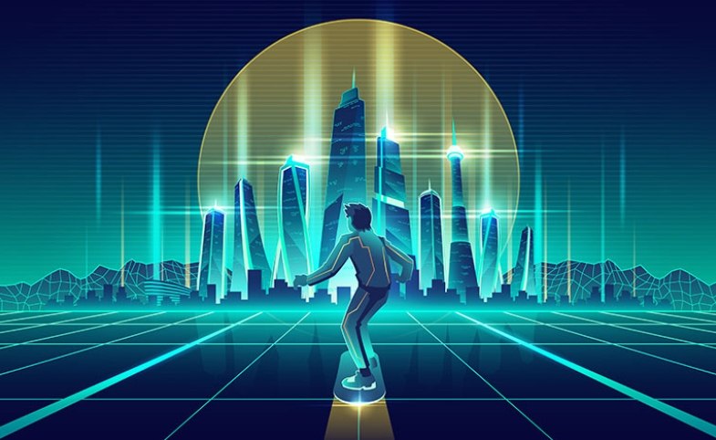 Virtual skateboarding metaverse image by vector pocket via freepik.org