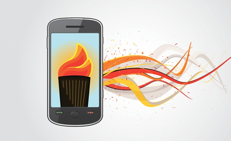 Image of Olympic torch on mobile screen via iStock Image of Olympic torch on mobile screen via iStock