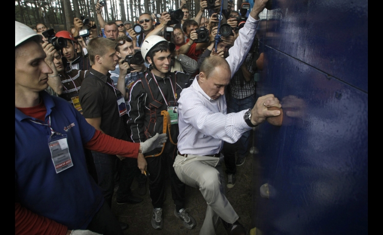 Vladimir Putin at the 2011 Seliger National Youth Forum near Lake Seliger, Russia