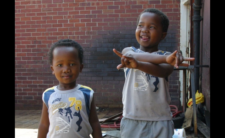 Young boys at a market in Cape Town, South Africa