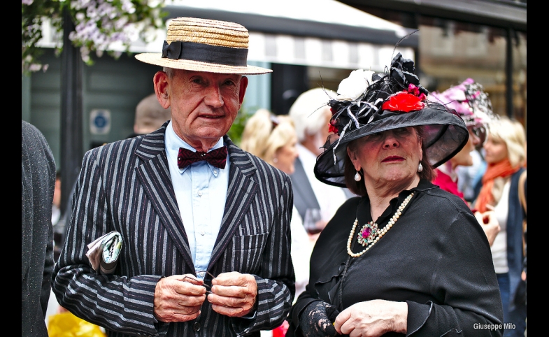An Irish couple celebrate Bloomsday in Dublin.