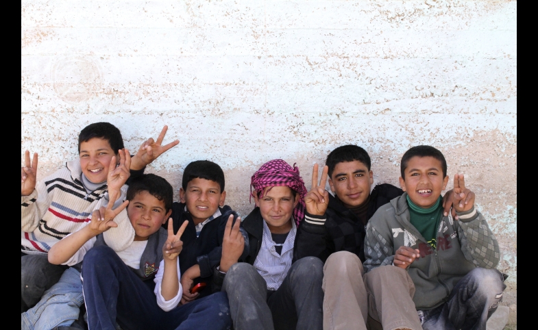 Refugees at the Zaatari Camp in Jordan 