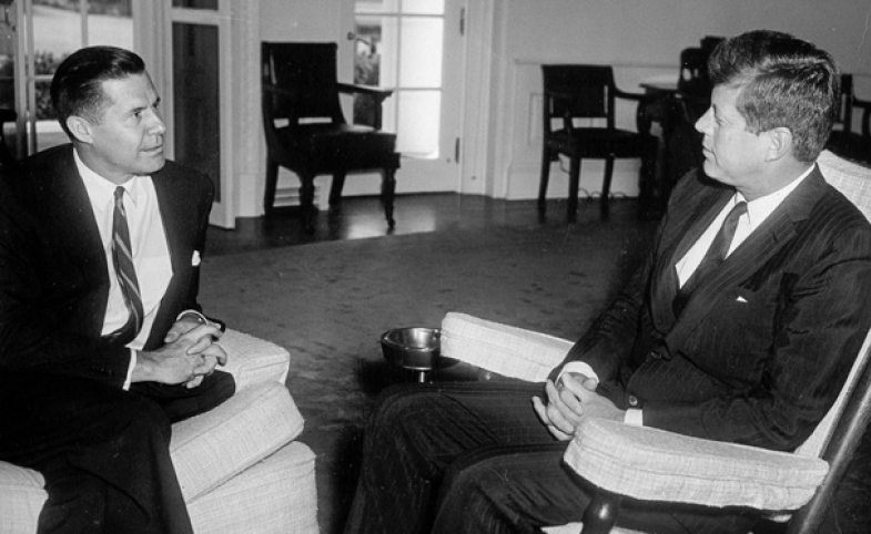 JFK Meeting with the US Ambassador to the Republic of Congo Edmund A. Gullion, 1961