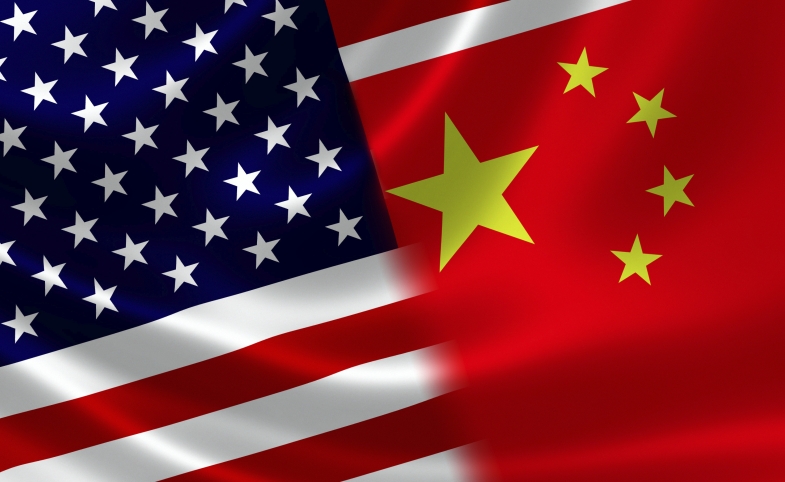 Merged Flag of China and USA
