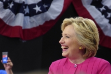 Hillary Clinton at the post-DNC rally