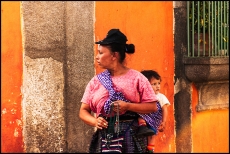 A mother and child in Antigua, Guatemala