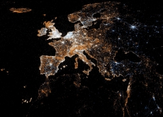 European Detail Map of Flickr and Twitter Locations, by Eric Fischer