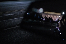 Lincoln Memorial in the rearview mirror