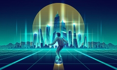 Virtual skateboarding metaverse image by vector pocket via freepik.org