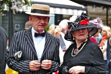 An Irish couple celebrate Bloomsday in Dublin.