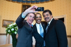An American selfie with Barack Obama, Neil DeGrasse Tyson, and Bill Nye