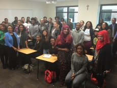 Xavier University of Louisiana students with visiting Pakistani journalists during their visit to New Orleans in January 2016. 