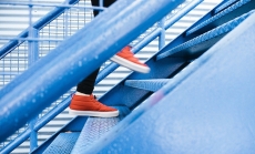 climbing up stairs