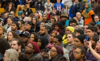 Crowd at NOC #BlackForumMN with Bernie Sanders