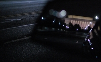 Lincoln Memorial in the rearview mirror