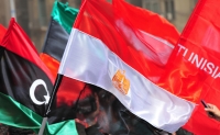 Flags of Libya, Egypt, Tunisia