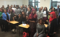 Xavier University of Louisiana students with visiting Pakistani journalists during their visit to New Orleans in January 2016. 